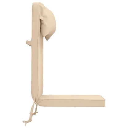 vidaXL Sun Lounger Cushion 100% Polyester Cream 55 x 124 x 5 cm