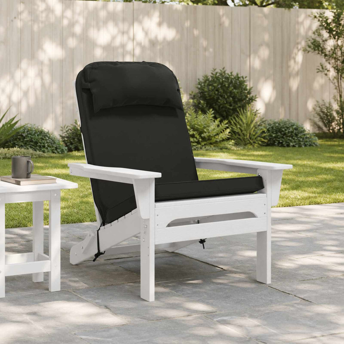 vidaXL Adirondack Chair Cushion 100% Polyester Black 124 x 55 x 5 cm