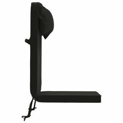vidaXL Sun Lounger Cushion 100% Polyester Black 55 x 124 x 5 cm