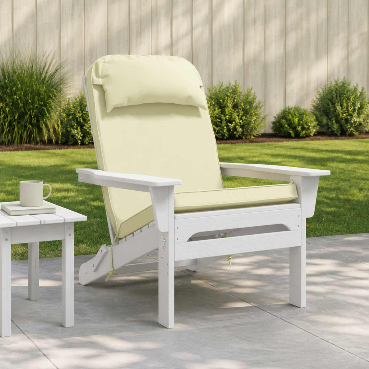 vidaXL Sun Lounger Cushion 100% Polyester Cream 55 x 124 x 5 cm