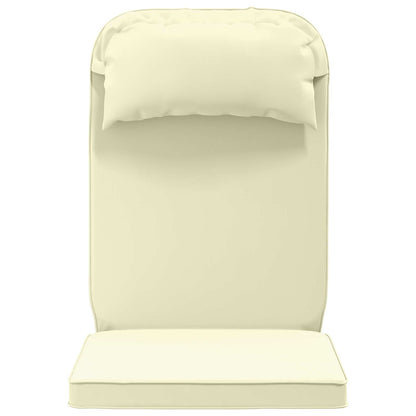 vidaXL Sun Lounger Cushion 100% Polyester Cream 55 x 124 x 5 cm