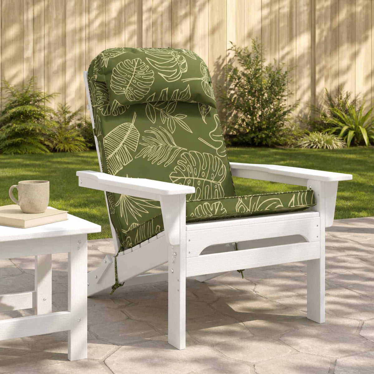 vidaXL Adirondack Chair Cushion 100% Polyester Leaf Design
