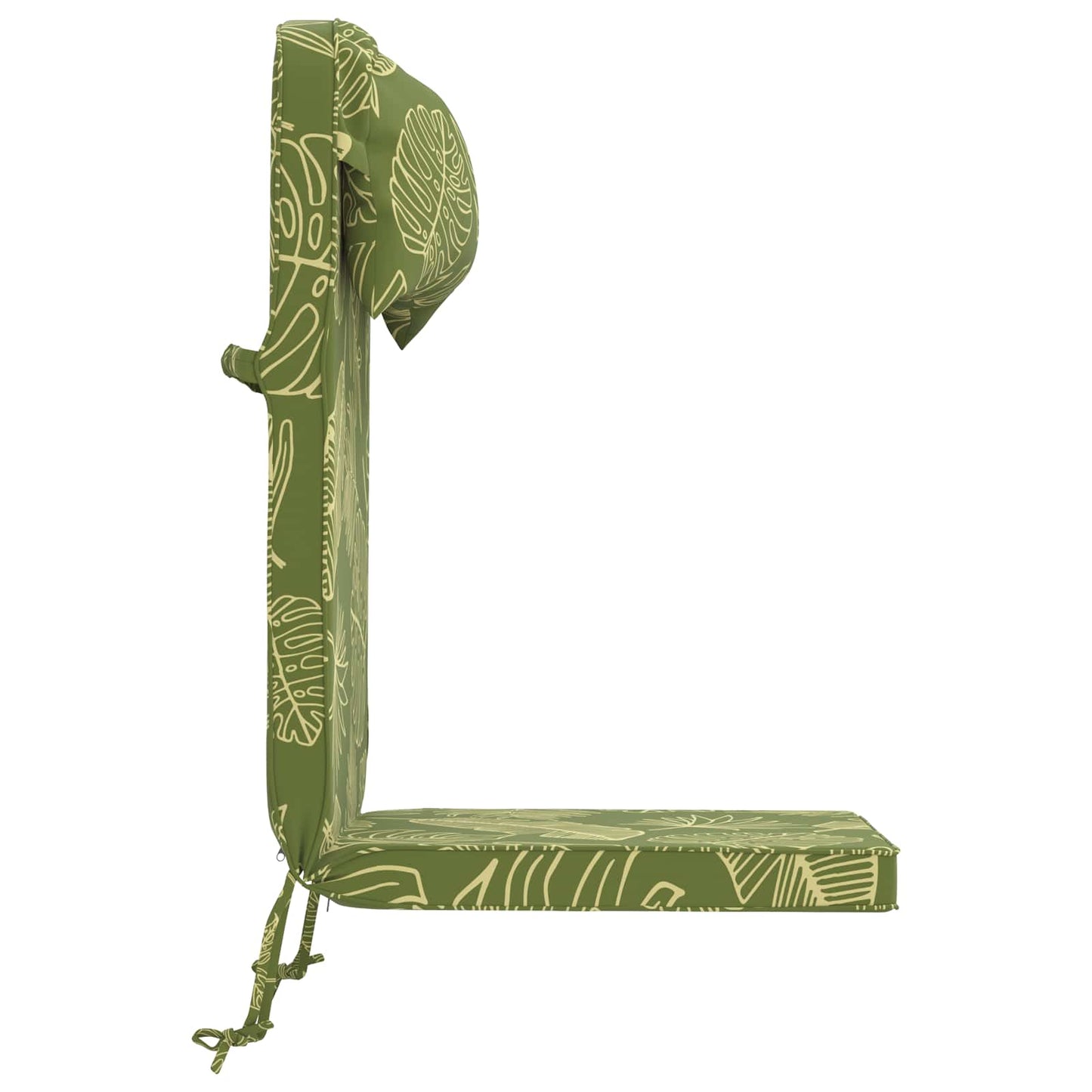 vidaXL Sun Lounger Cushion 100% Polyester Leaf Design 55 x 124 x 5 cm