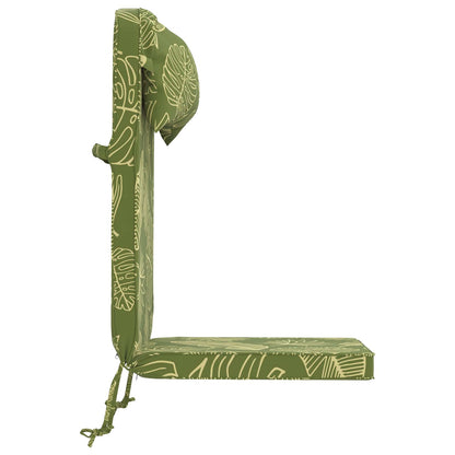 vidaXL Sun Lounger Cushion 100% Polyester Leaf Design 55 x 124 x 5 cm