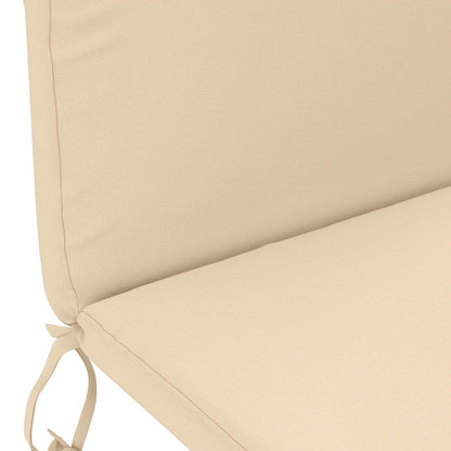vidaXL Sun Lounger Cushion GEMERT 100% Polyester Cream 47 x 131 x 5 cm