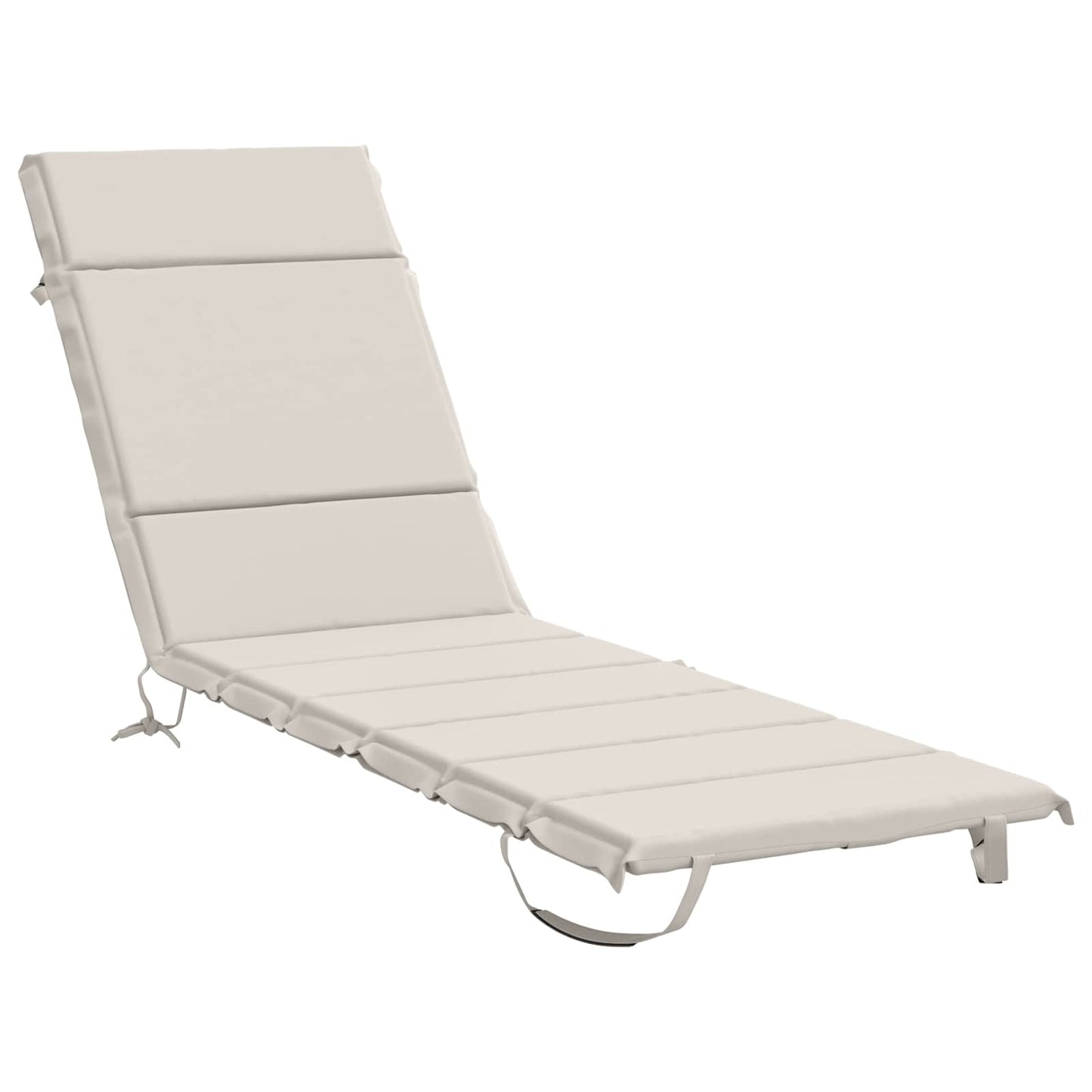 vidaXL Sunlounger Cushion GEMERT 100% Polyester White 200 x 50 x 3 cm