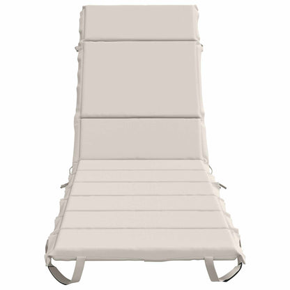 vidaXL Sunlounger Cushion GEMERT 100% Polyester White 200 x 50 x 3 cm