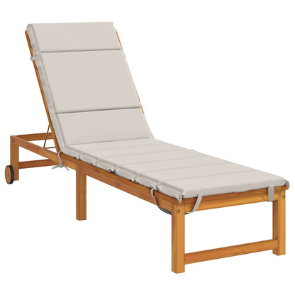 vidaXL Sunlounger Cushion GEMERT 100% Polyester White 200 x 50 x 3 cm