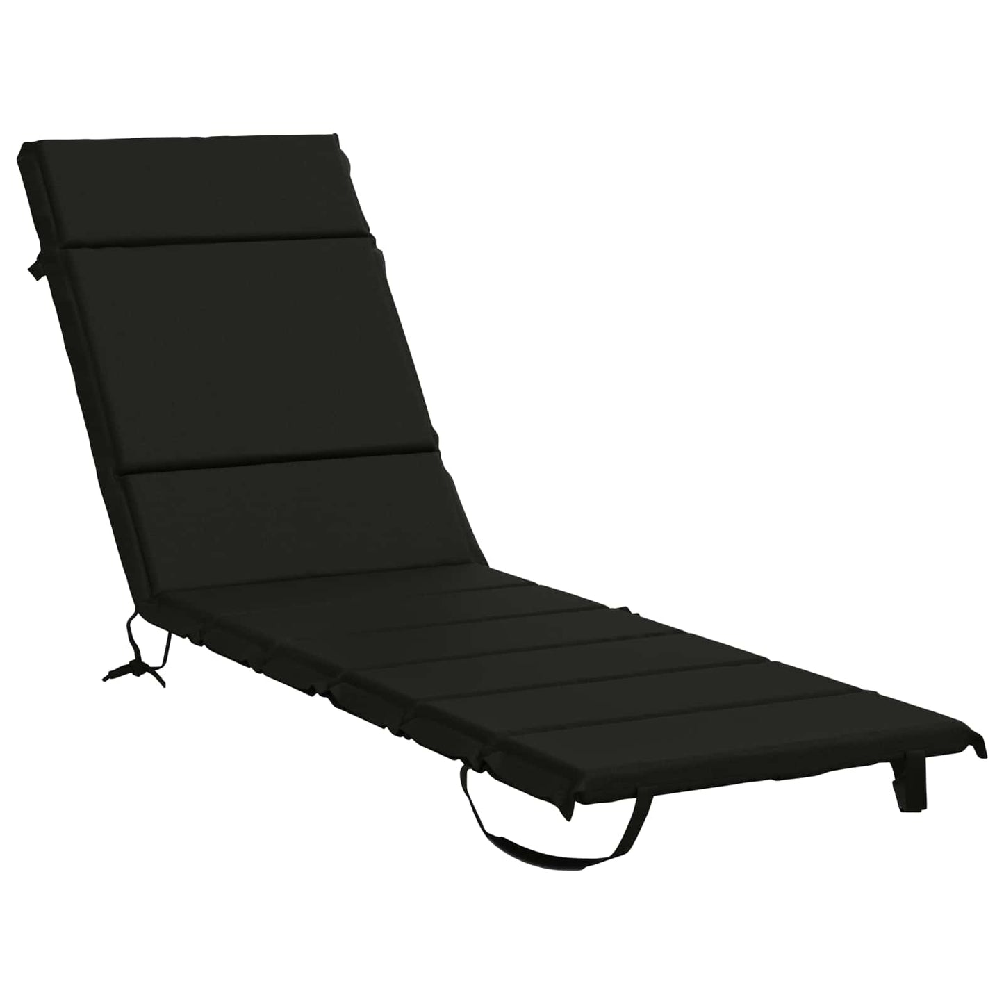 vidaXL Sunlounger Cushion GEMERT 100% Polyester Black 200 x 50 x 3 cm
