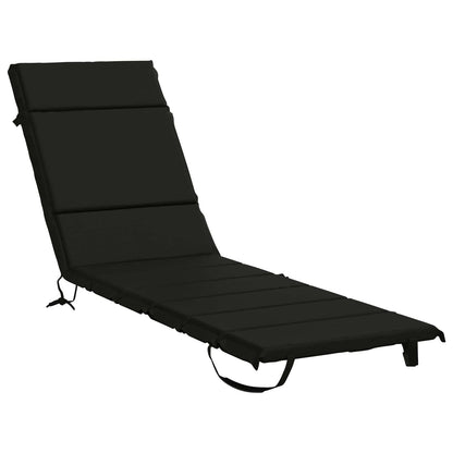 vidaXL Sunlounger Cushion GEMERT 100% Polyester Black 200 x 50 x 3 cm