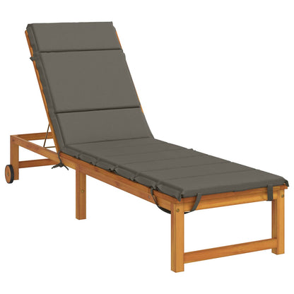 vidaXL Sunlounger Cushion GEMERT 100% Polyester Grey 200 x 50 x 3 cm