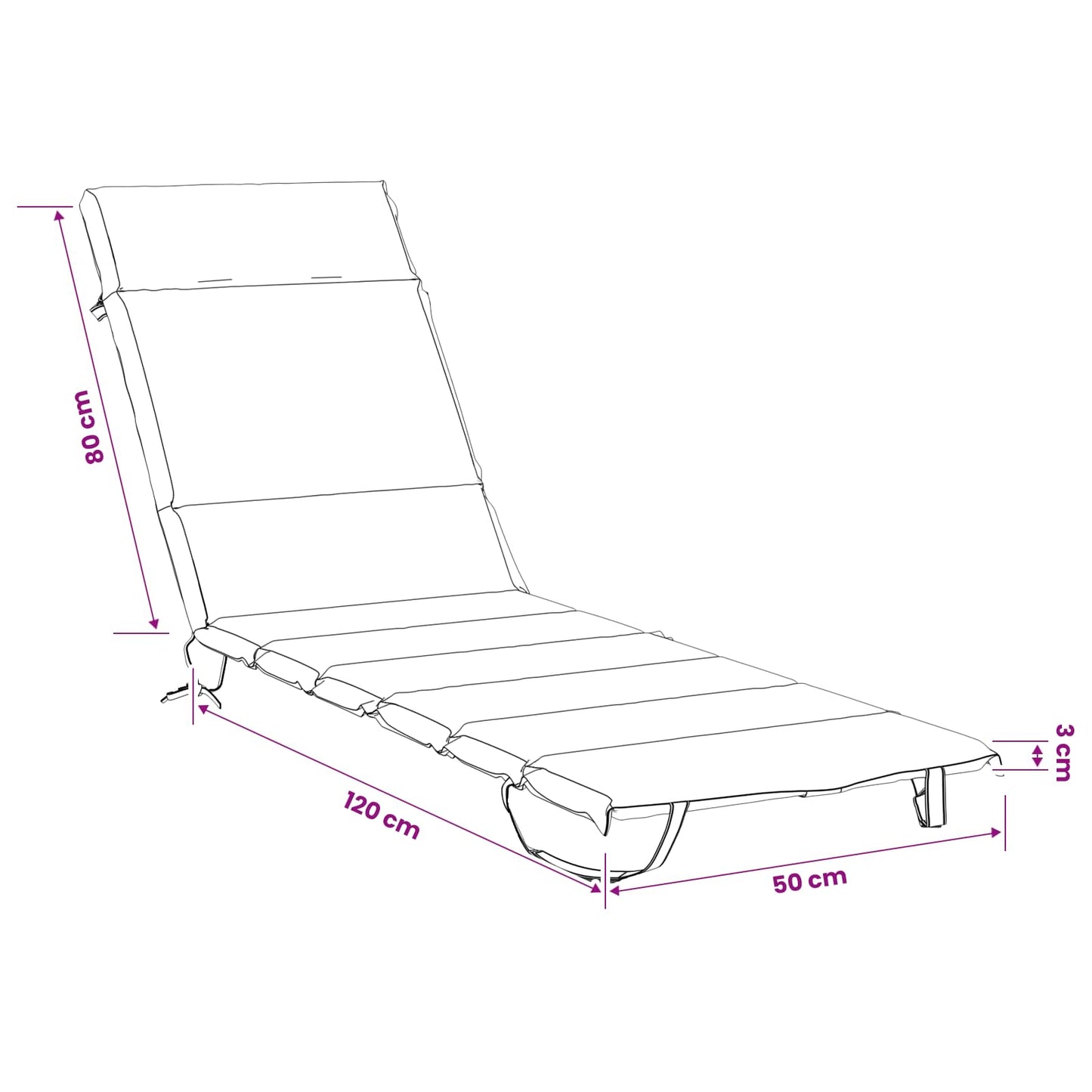vidaXL Sunlounger Cushion GEMERT 100% Polyester Bright Green