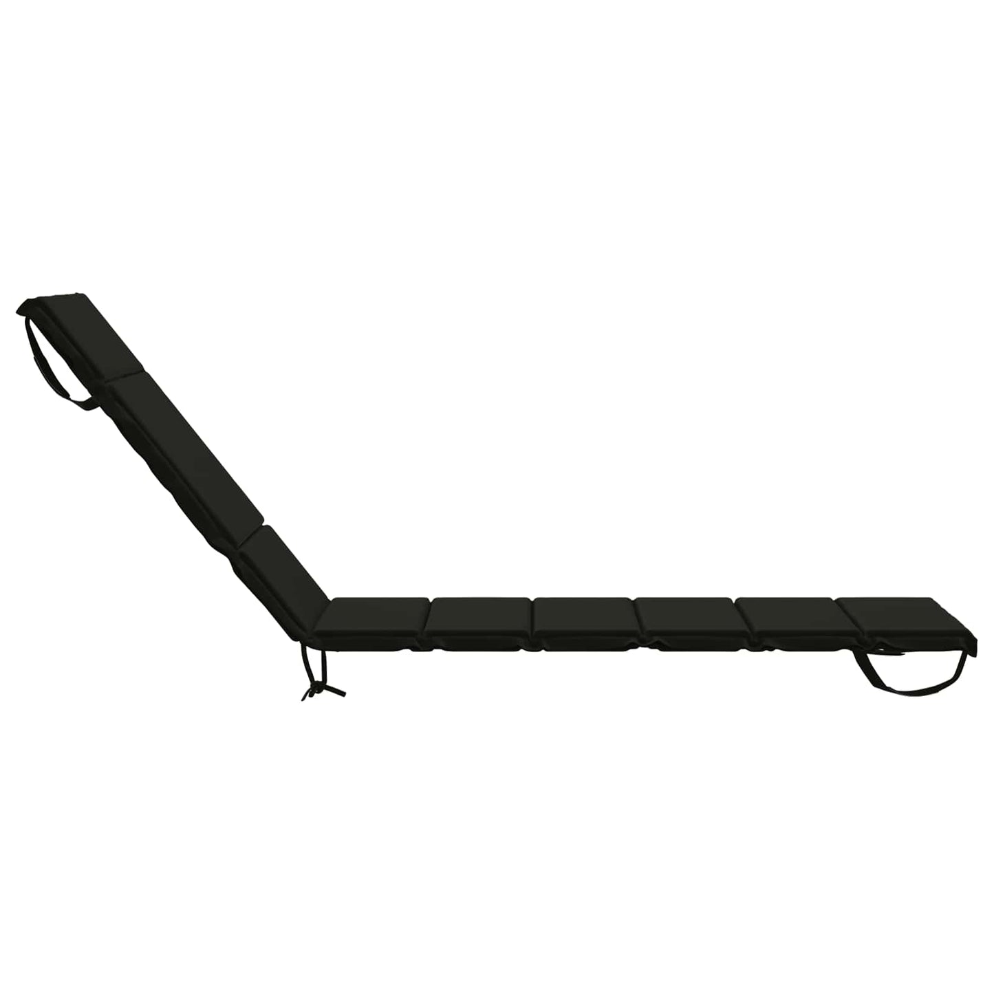 vidaXL Sunlounger Cushion GEMERT 100% Polyester Black 200 x 50 x 3 cm
