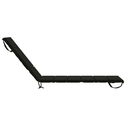 vidaXL Sunlounger Cushion GEMERT 100% Polyester Black 200 x 50 x 3 cm