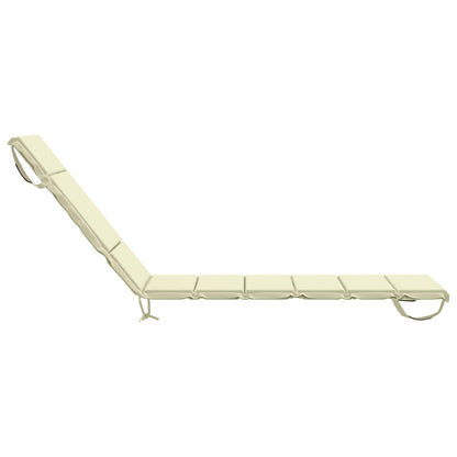 vidaXL Sunlounger Cushion GEMERT 100% Polyester Cream 200 x 50 x 3 cm