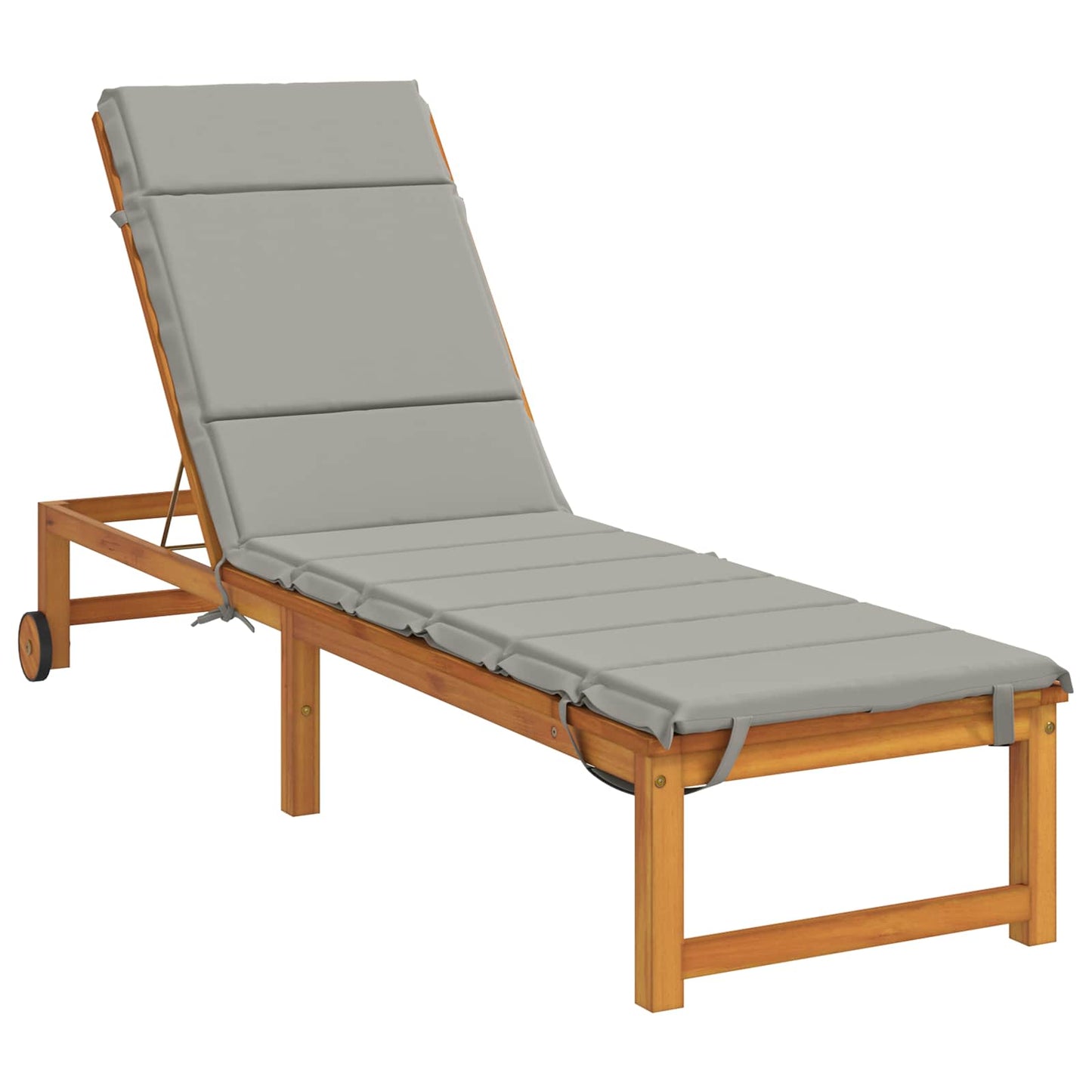 vidaXL Sunlounger Cushion GEMERT 100% Polyester Grey 200 x 50 x 3 cm