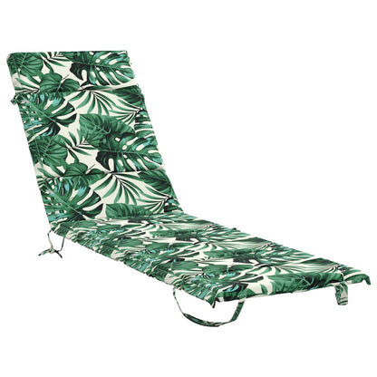 vidaXL Sunlounger Cushion GEMERT 100% Polyester Leaf Pattern