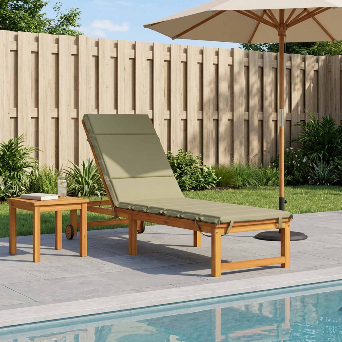 vidaXL Sunlounger Cushion GEMERT 100% Polyester Light Green