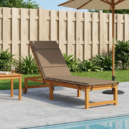 vidaXL Sunlounger Cushion GEMERT 100% Polyester Taupe 200 x 60 x 3 cm
