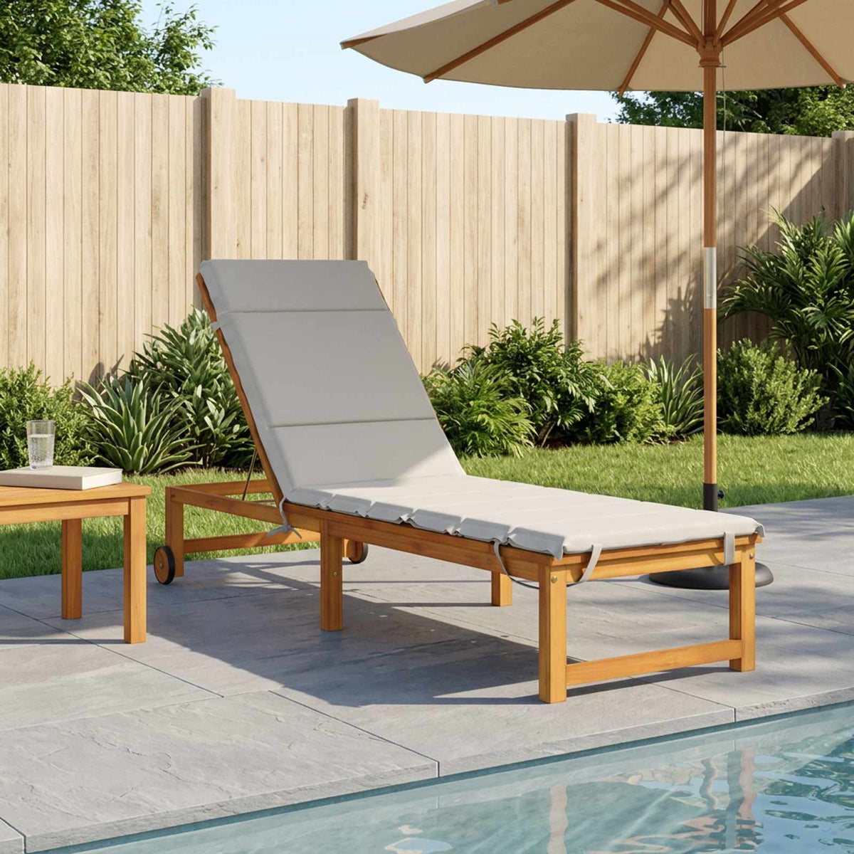 vidaXL Sunlounger Cushion GEMERT 100% Polyester White 200 x 55 x 3 cm