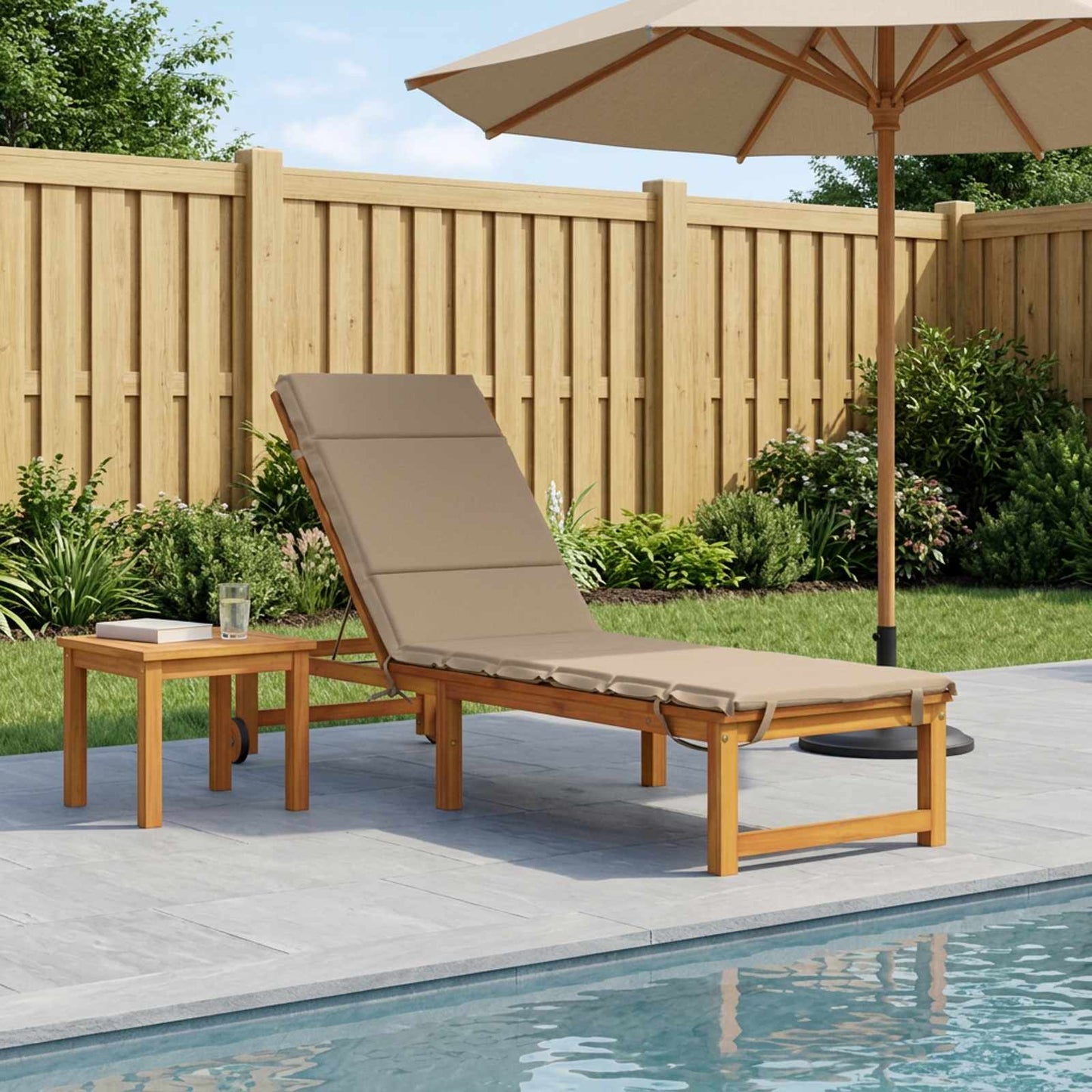 vidaXL Sunlounger Cushion GEMERT 100% Polyester Sand 200 x 50 x 3 cm