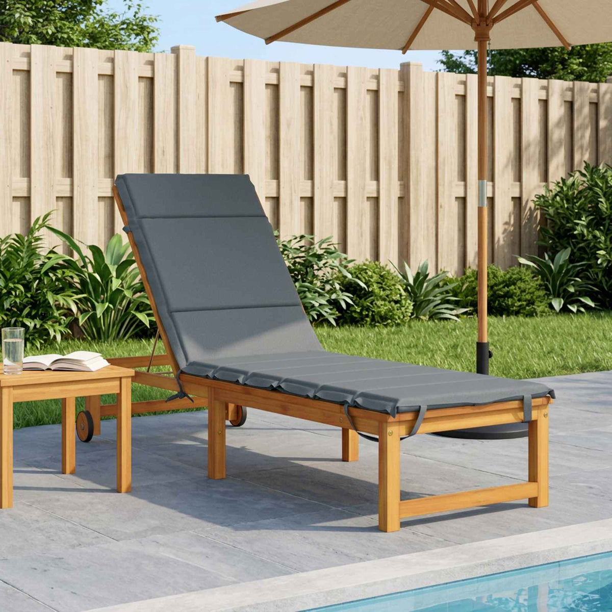 vidaXL Sunlounger Cushion GEMERT 100% Polyester Blue 200 x 50 x 3 cm