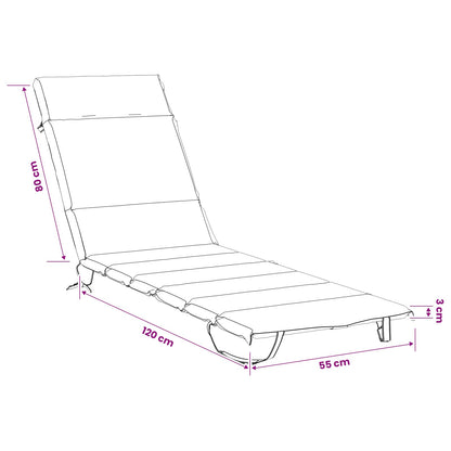 vidaXL Sunlounger Cushion GEMERT 100% Polyester Dark Blue