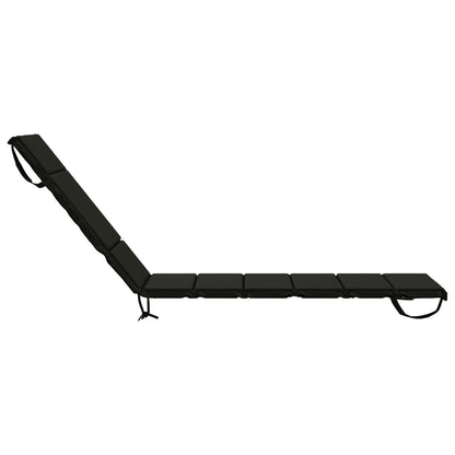 vidaXL Sunlounger Cushion GEMERT 100% Polyester Black 200 x 55 x 3 cm