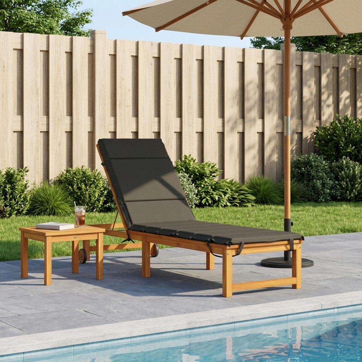 vidaXL Sunlounger Cushion GEMERT 100% Polyester Anthracite