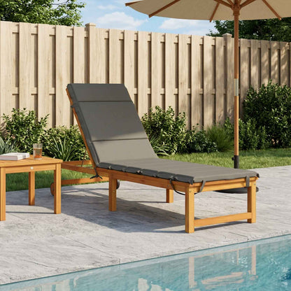 vidaXL Sunlounger Cushion GEMERT 100% Polyester Grey 200 x 55 x 3 cm