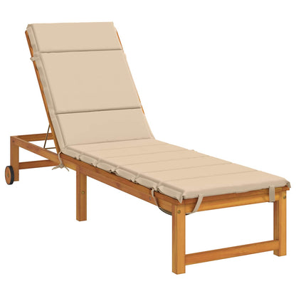vidaXL Sunlounger Cushion GEMERT 100% Polyester Cream 200 x 55 x 3 cm