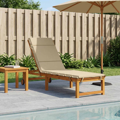 vidaXL Sunlounger Cushion GEMERT 100% Polyester Beige 200 x 60 x 3 cm