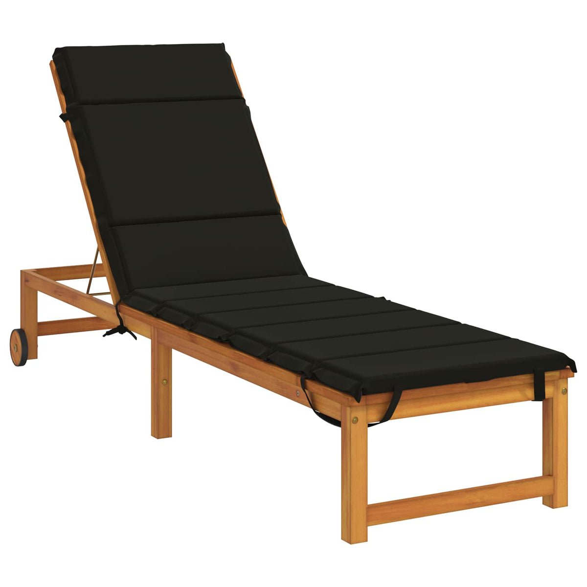 vidaXL Sunlounger Cushion GEMERT 100% Polyester Black 200 x 55 x 3 cm