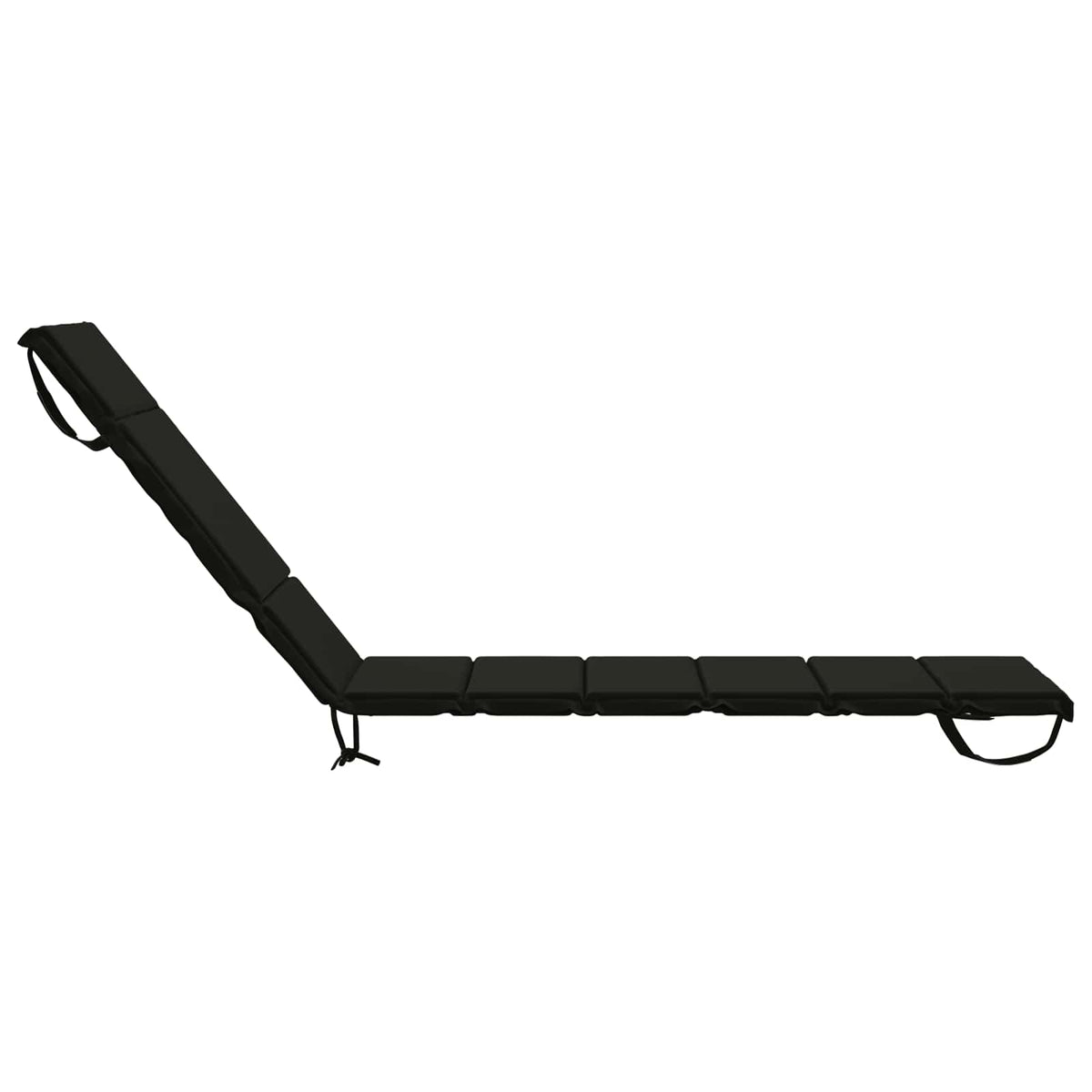 vidaXL Sunlounger Cushion GEMERT 100% Polyester Black 200 x 55 x 3 cm