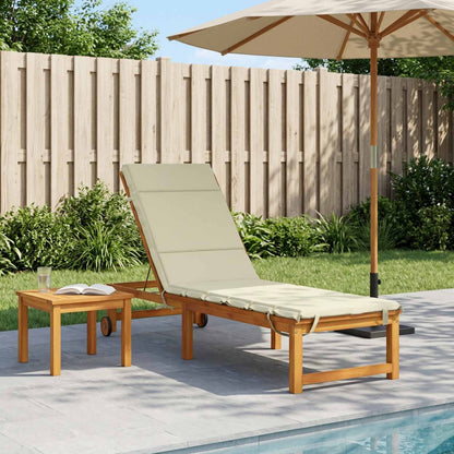 vidaXL Sunlounger Cushion GEMERT 100% Polyester Cream 200 x 60 x 3 cm
