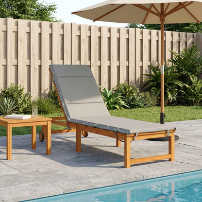 vidaXL Sunlounger Cushion GEMERT 100% Polyester Grey 200 x 60 x 3 cm