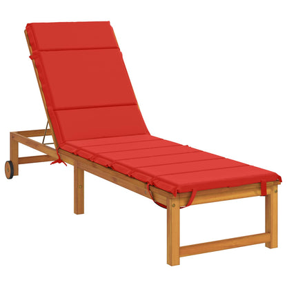 vidaXL Sunlounger Cushion GEMERT 100% Polyester Red 200 x 55 x 3 cm