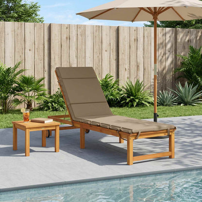 vidaXL Sunlounger Cushion GEMERT 100% Polyester Taupe 200 x 55 x 3 cm