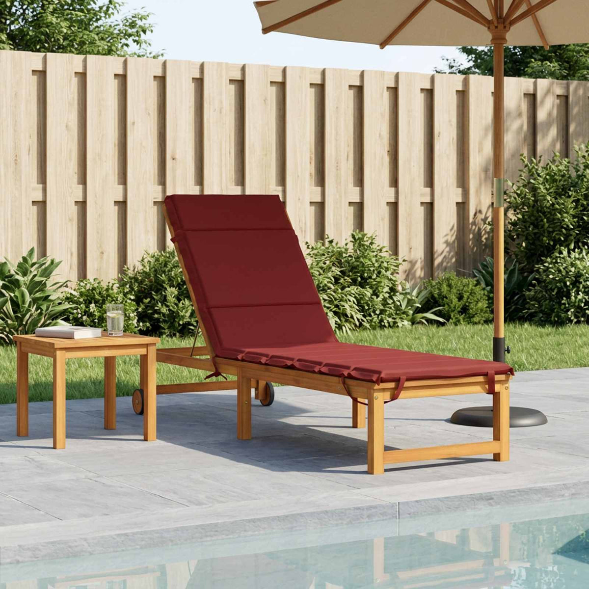 vidaXL Sunlounger Cushion GEMERT 100% Polyester Wine Red