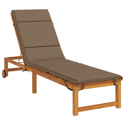 vidaXL Sunlounger Cushion GEMERT 100% Polyester Taupe 200 x 60 x 3 cm
