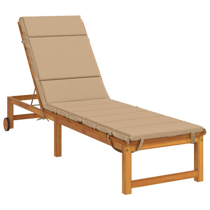 vidaXL Sunlounger Cushion GEMERT 100% Polyester Sand 200 x 60 x 3 cm