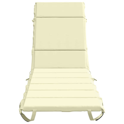 vidaXL Sunlounger Cushion GEMERT 100% Polyester Cream 200 x 60 x 3 cm