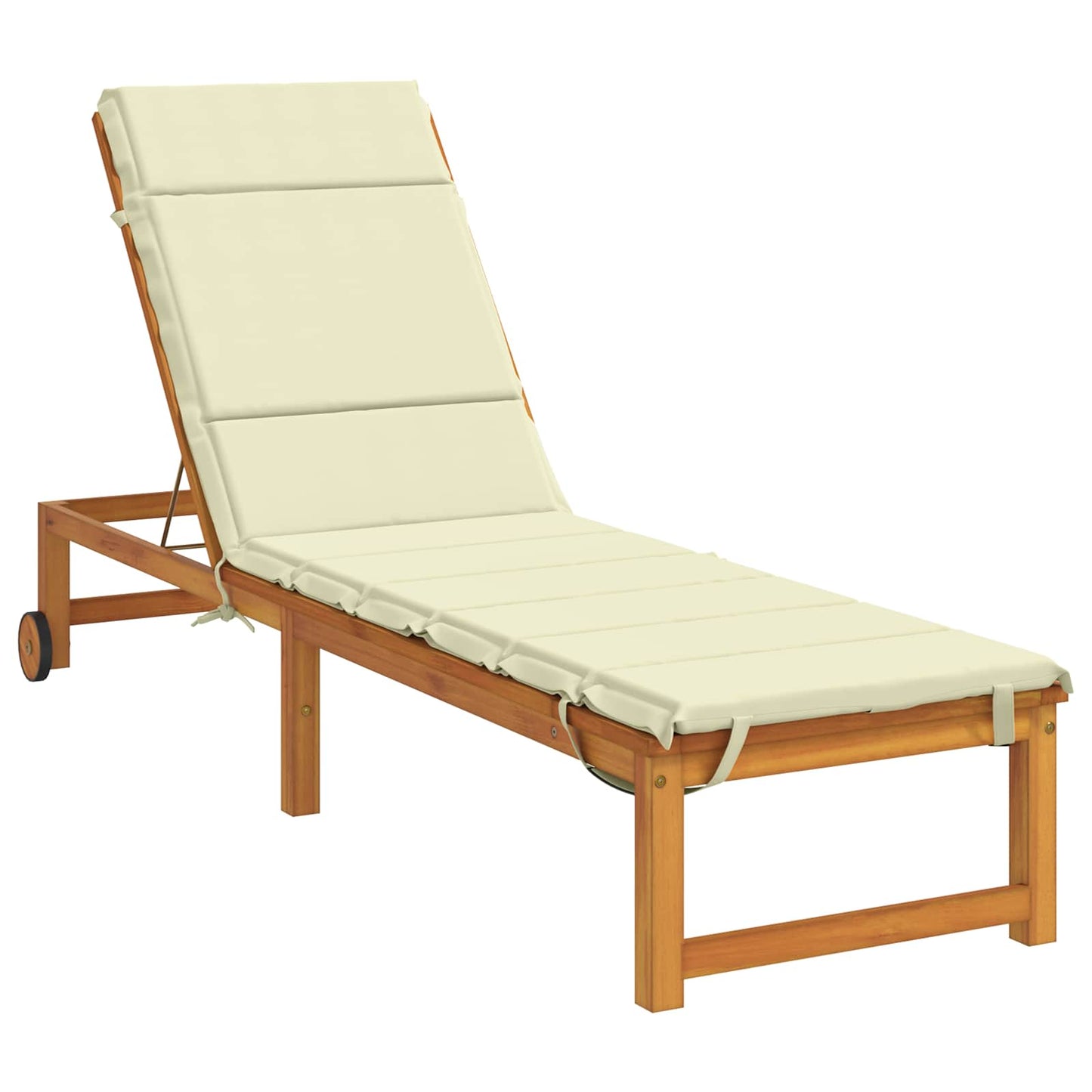 vidaXL Sunlounger Cushion GEMERT 100% Polyester Cream 200 x 60 x 3 cm