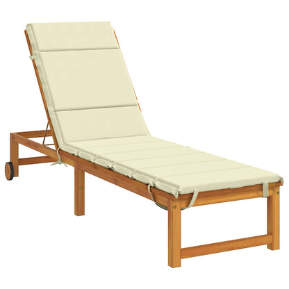 vidaXL Sunlounger Cushion GEMERT 100% Polyester Cream 200 x 60 x 3 cm