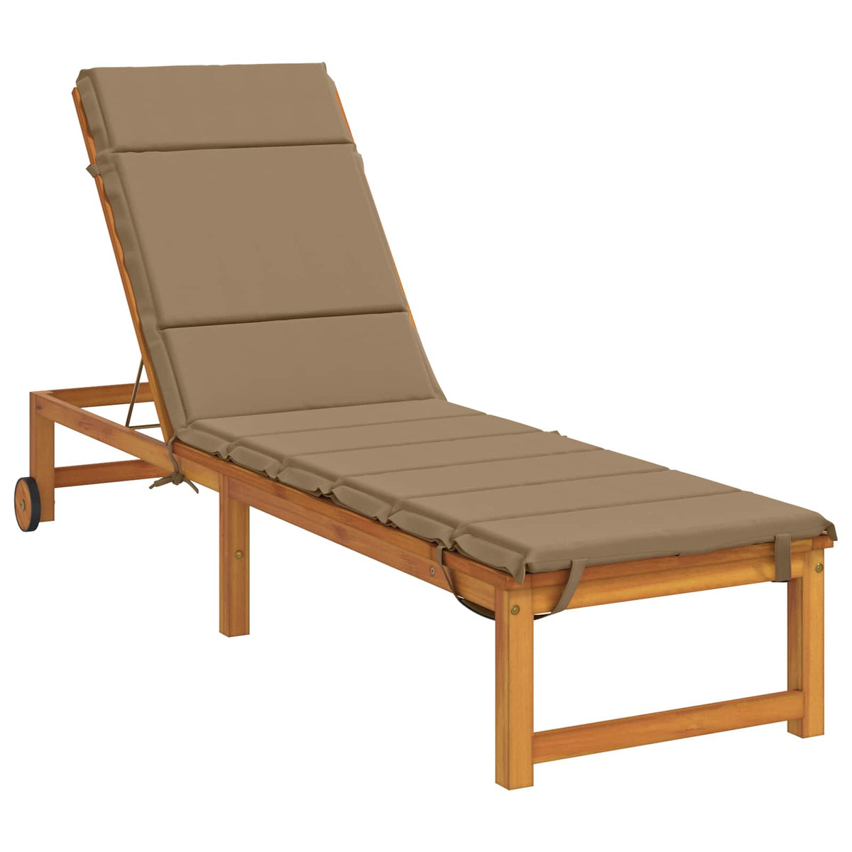vidaXL Sunlounger Cushion GEMERT 100% Polyester Taupe 200 x 60 x 3 cm