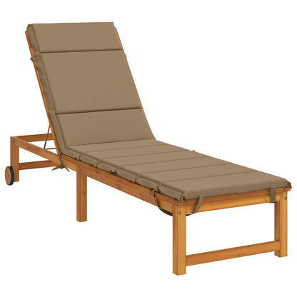 vidaXL Sunlounger Cushion GEMERT 100% Polyester Taupe 200 x 60 x 3 cm