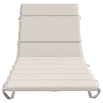 vidaXL Sunlounger Cushion GEMERT 100% Polyester White 200 x 70 x 3 cm