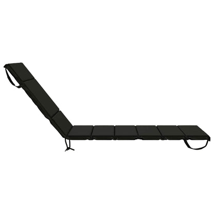 vidaXL Sunlounger Cushion GEMERT 100% Polyester Black 200 x 70 x 3 cm