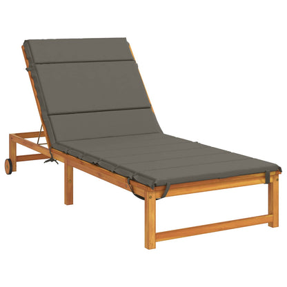 vidaXL Sunlounger Cushion GEMERT 100% Polyester Grey 200 x 70 x 3 cm