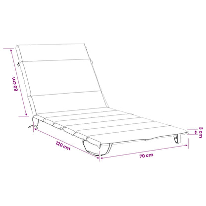 vidaXL Sunlounger Cushion GEMERT 100% Polyester Grey 200 x 70 x 3 cm